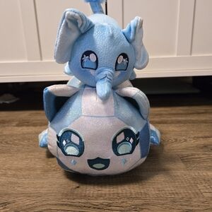 Cute Blue Elephant and Cat Plush Set